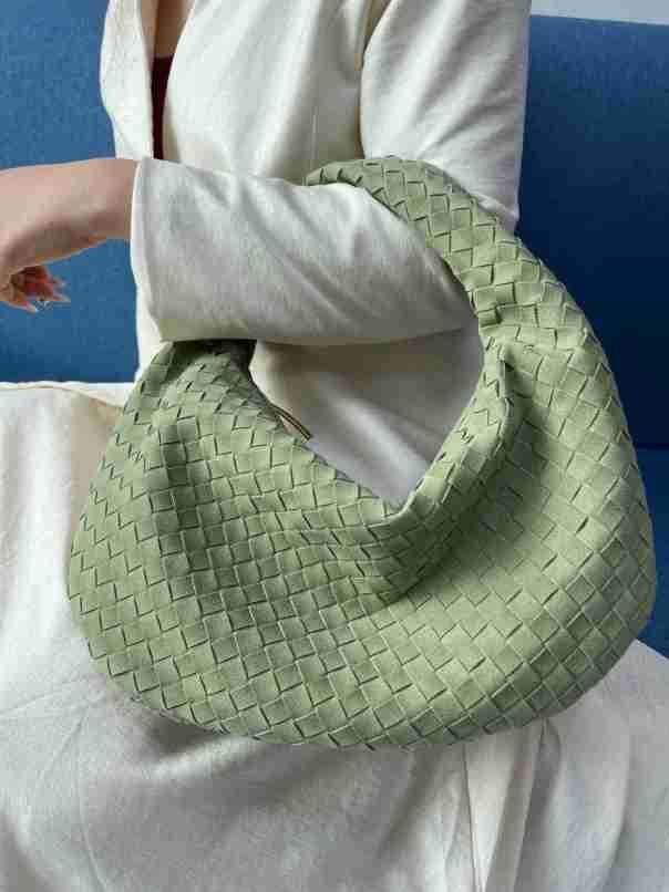 Women's Frosted Handmade Woven Fashion Underarm Large Bags