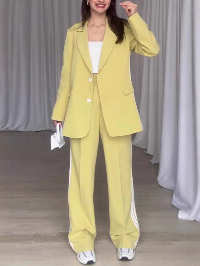 Women's Solid Color Fashion Striped Printed Elegant Suits