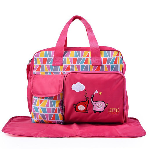 Cute Elephant Embroidery Portable Large Capacity Bags