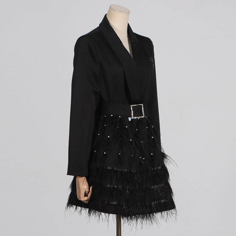 Fashionable Commute Style Dress High-grade Beaded Dresses