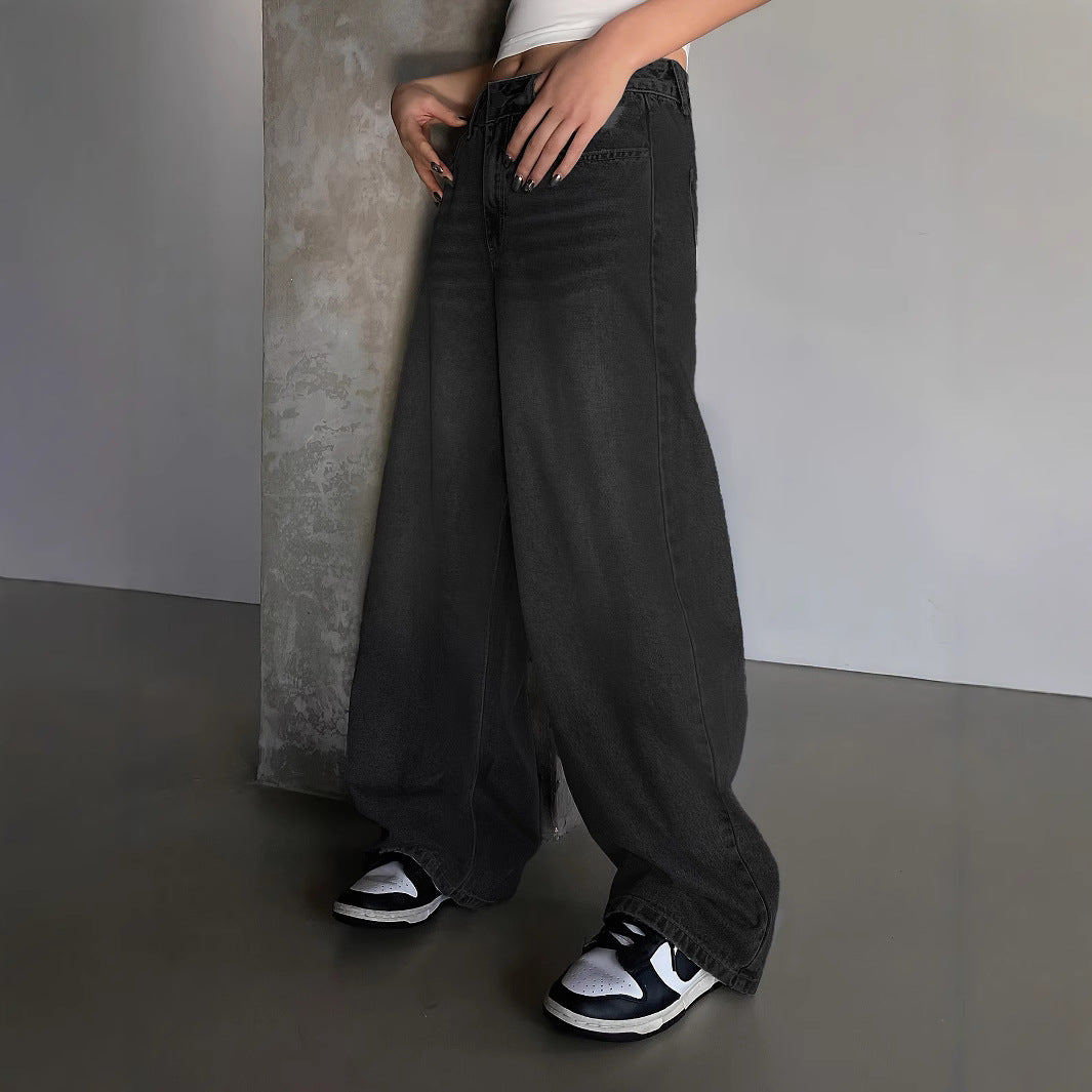 Women's Mopping Loose Hole Wide Leg Casual Women's Jeans