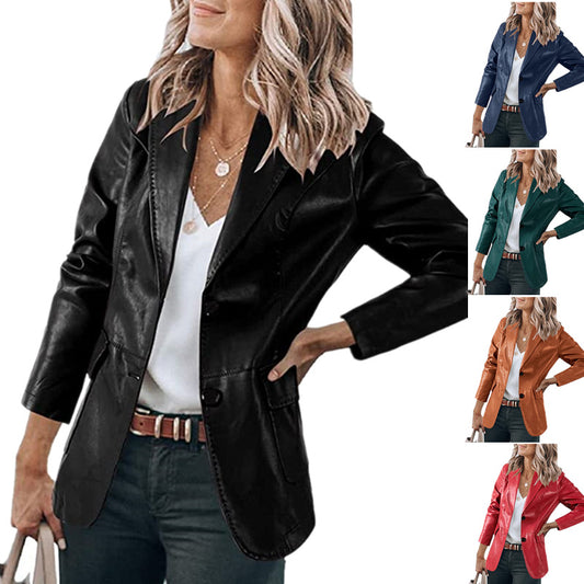 Women's Elegant Lapel Single Breasted Solid Color Blazers