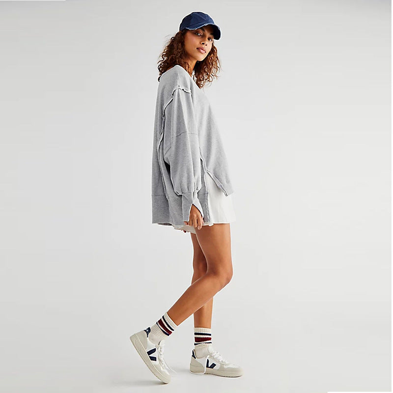 Women's Autumn Loose-fitting Solid Color Long Sleeves Sweaters