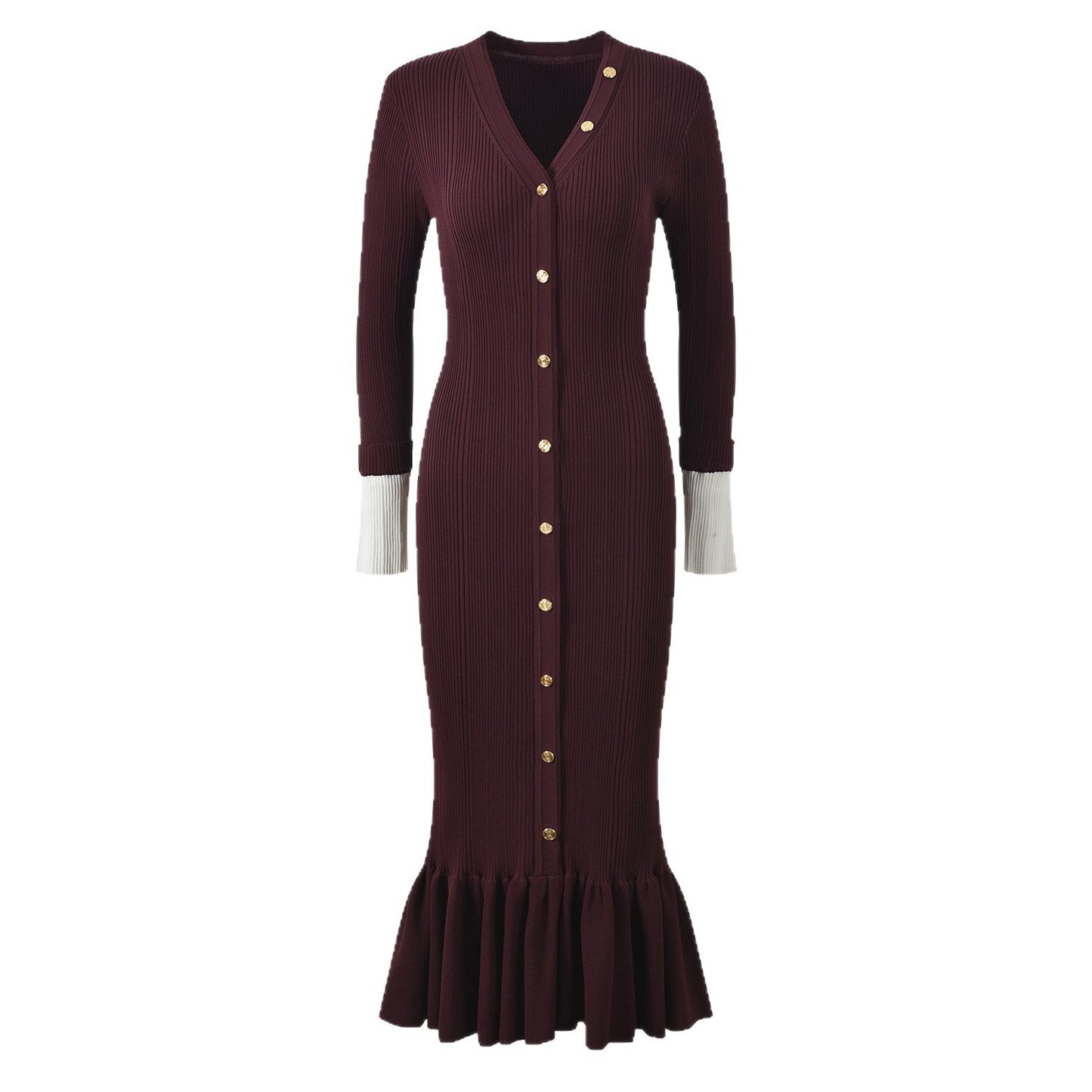 Women's High Quality Fashion Knitted Slim Fit Dresses