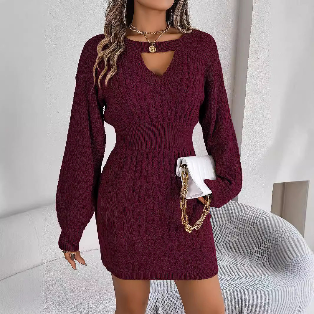 Women's Solid Color Twist Lantern Sleeve Package Clothing