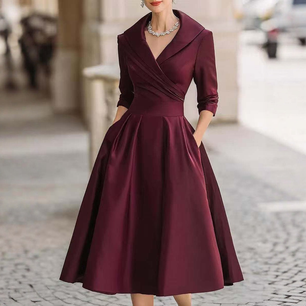 Hepburn Style Large Hem Dress Slimming Blazers