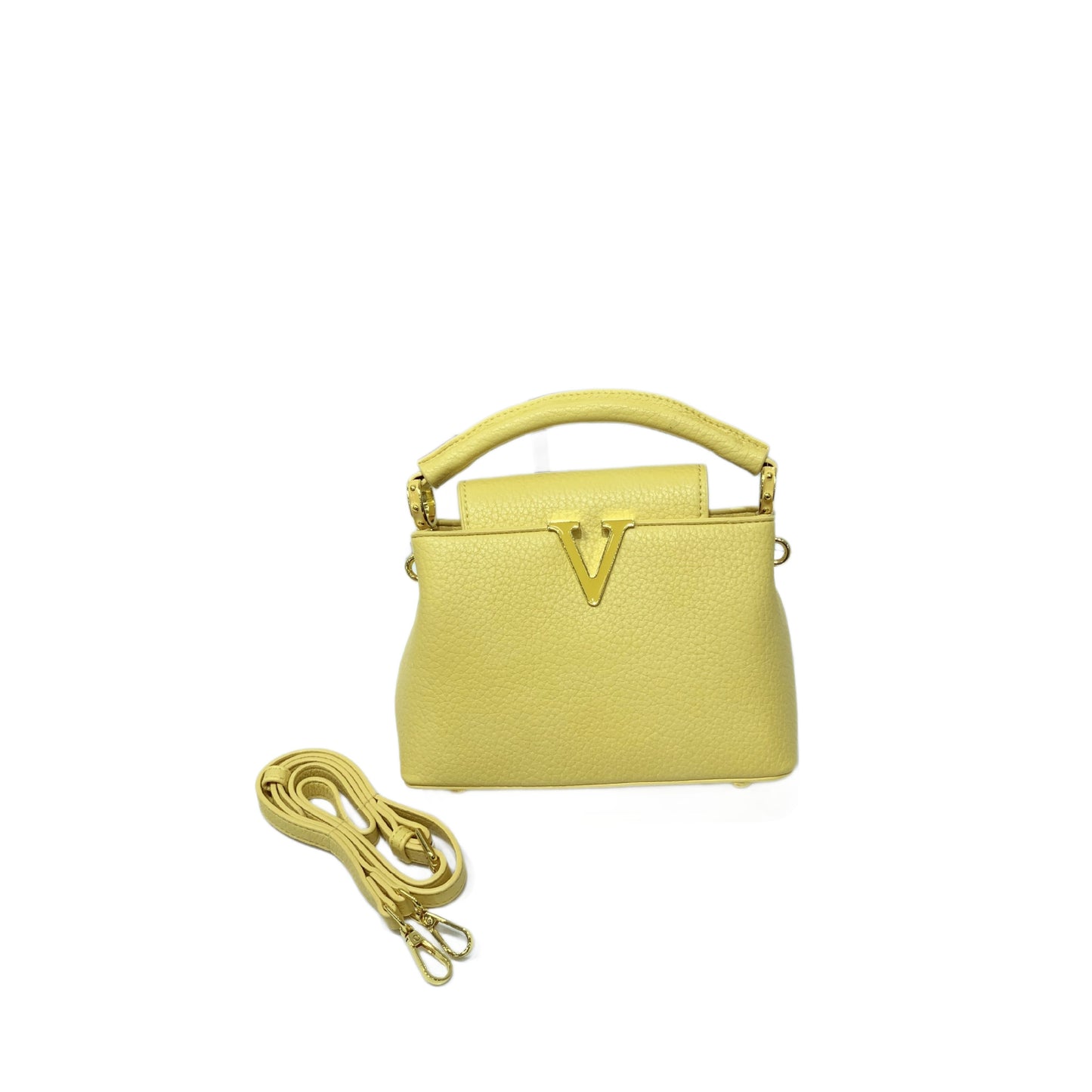 Women's Trendy Simplicity V-shaped Portable Fashionable Lychee Crossbody Bags