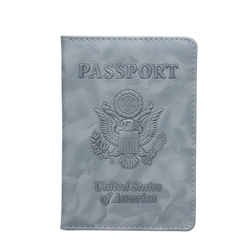 Passport Litchi Pattern Two-tone Embossing Jacket Relief Card Holder