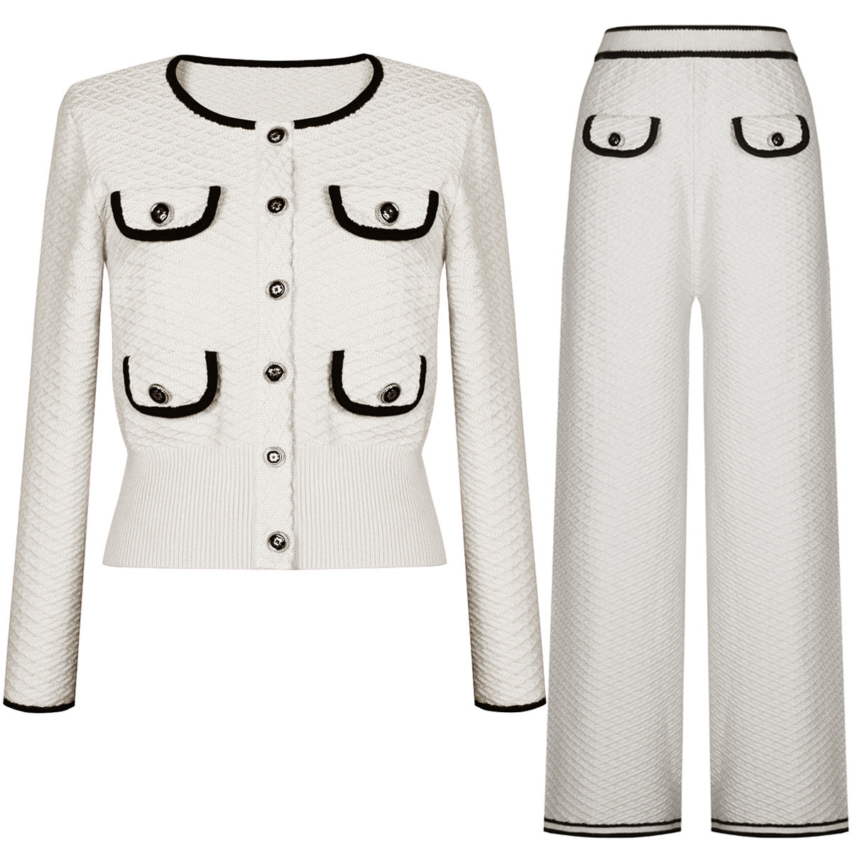 Popular Fashion Knitted Woolen Tup Straight Suits