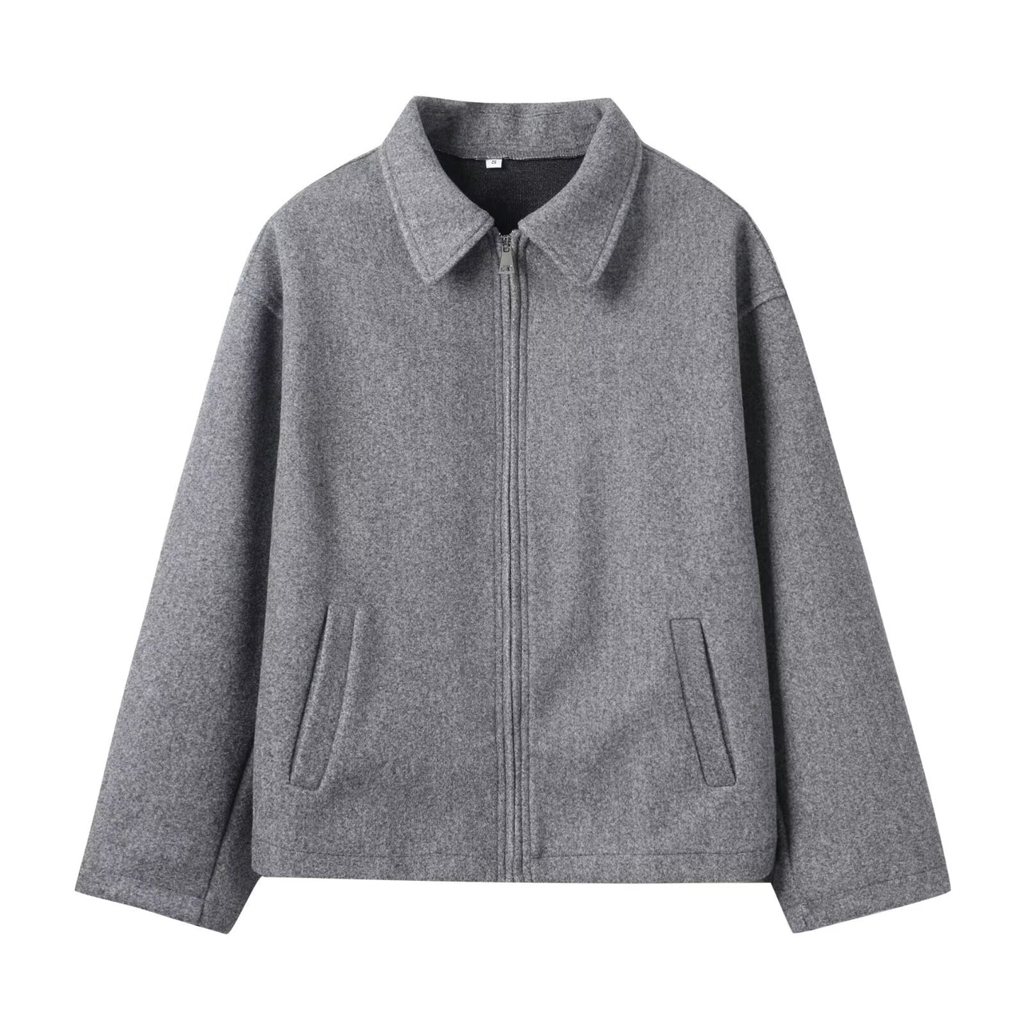 Women's Fashion Three-color Solid Color Wide Zipper Coats