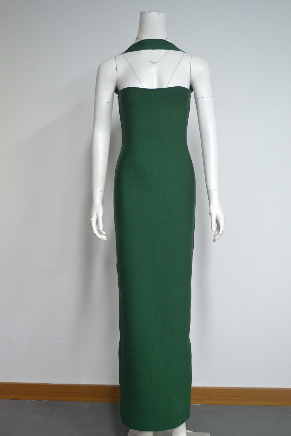Women's Wear Halter Elastic Bandage Long Elegant Slim Fit Backless Solid Skirts