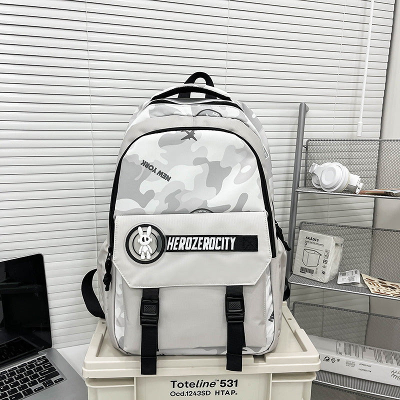 Large Capacity Camouflage Junior High Leisure Middle School Students' Schoolbags