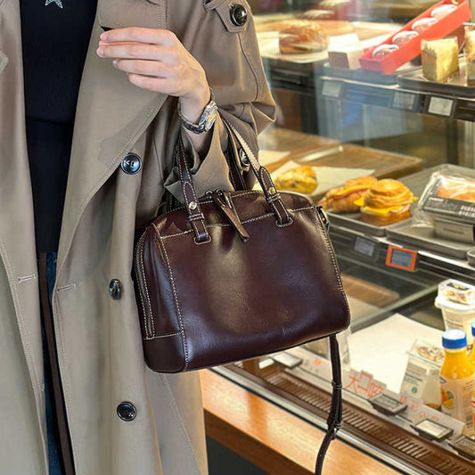 Women's Texture Western Style Vegetable Tanned Handbags