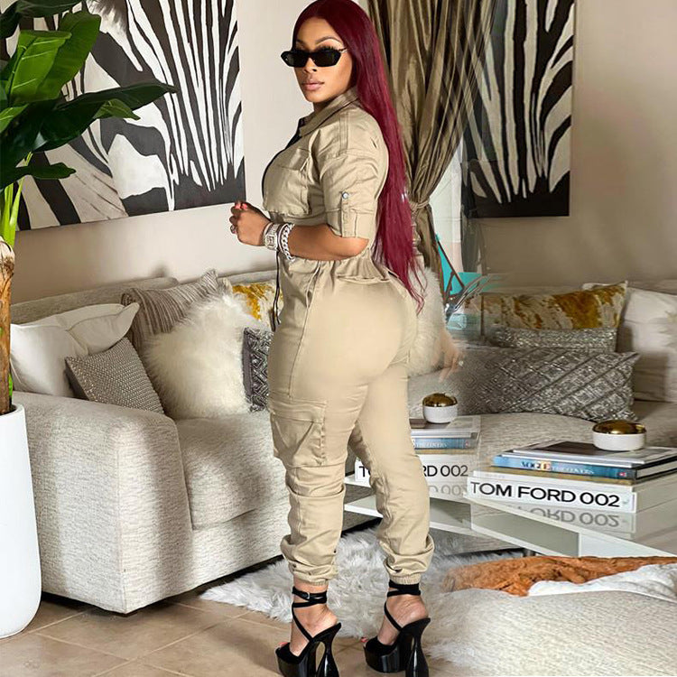 Autumn Fashion Bag One-piece Trousers Woven Jumpsuits