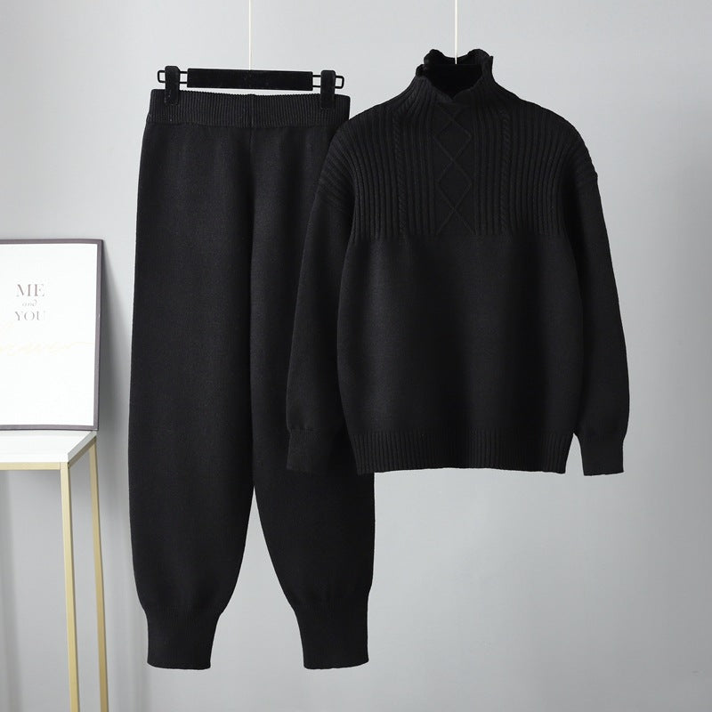 Women's Half Turtleneck Casual Loose Gentle Soft Glutinous Suits