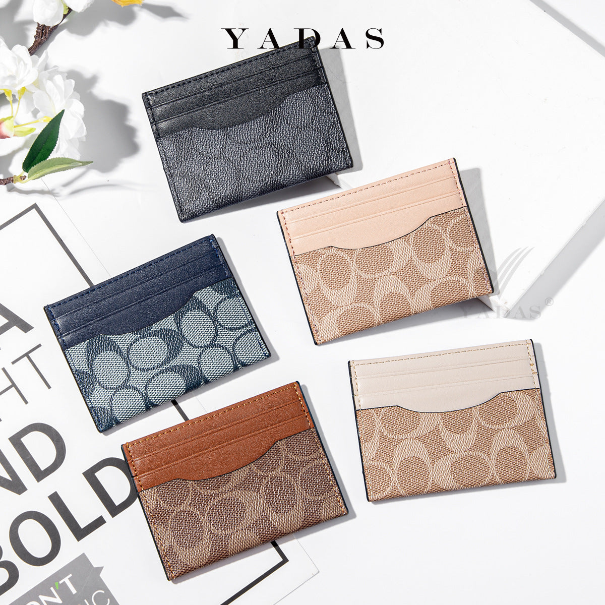 Zipper Oval Printing Aging Pattern Fashion Card Holder