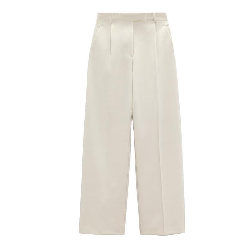 Women's Professional Commute Black High Waist Wide Pants