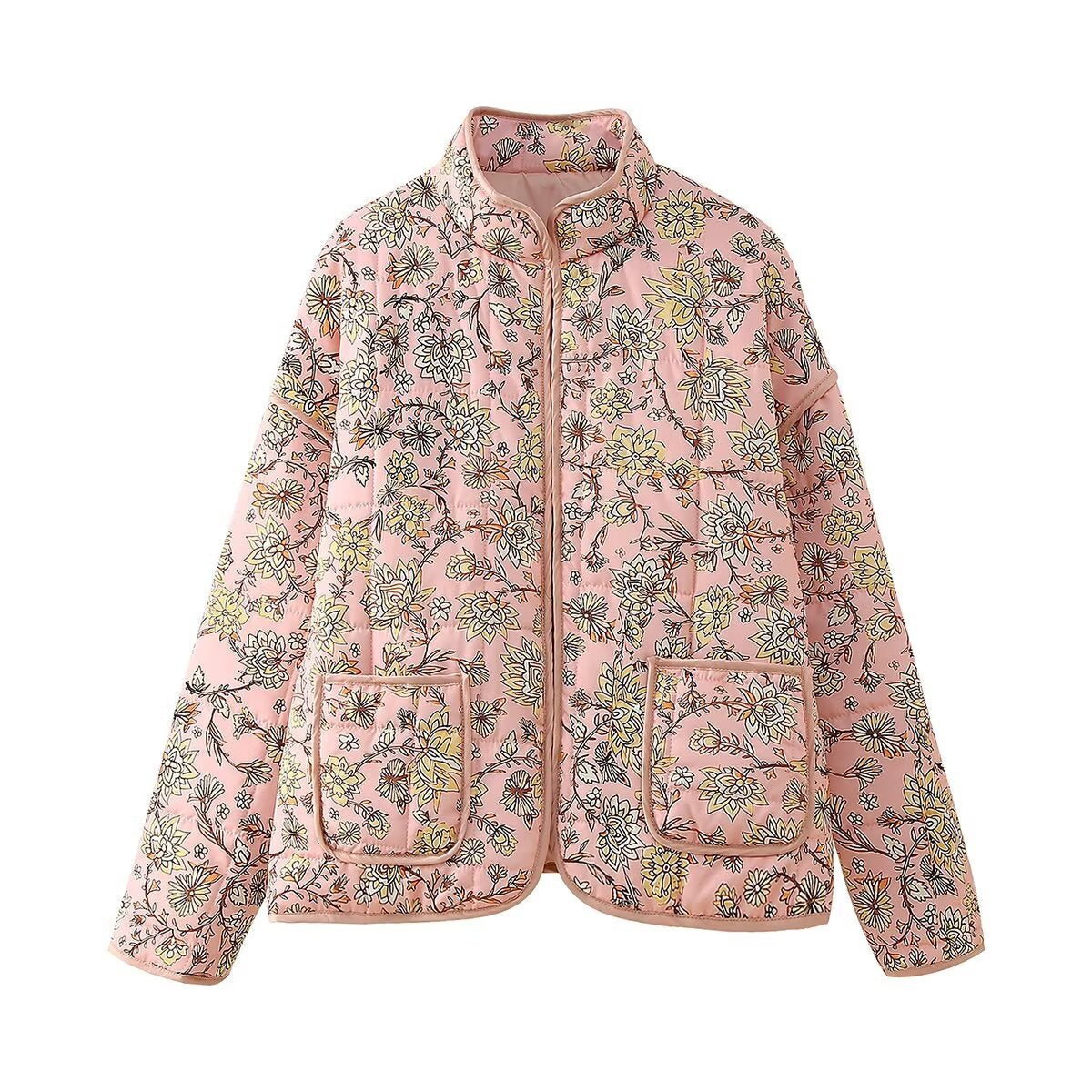 Women's Street Fashion Printed Casual Quilted Jackets
