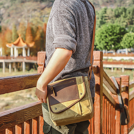 Men's Retro Fashion Street Trend Waterproof Canvas Men's Messenger Bags