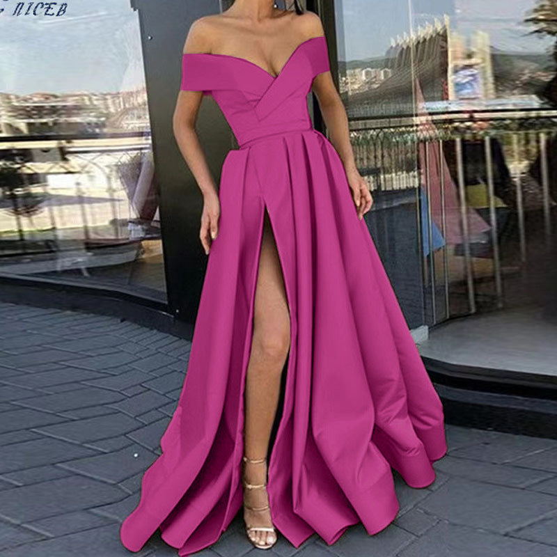 Women's Stylish Dress Summer Deep Satin Wedding Dresses