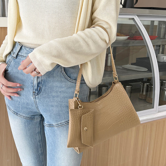 Women's Fashion Stone Pattern Underarm Simple Mobile Armpit Bags