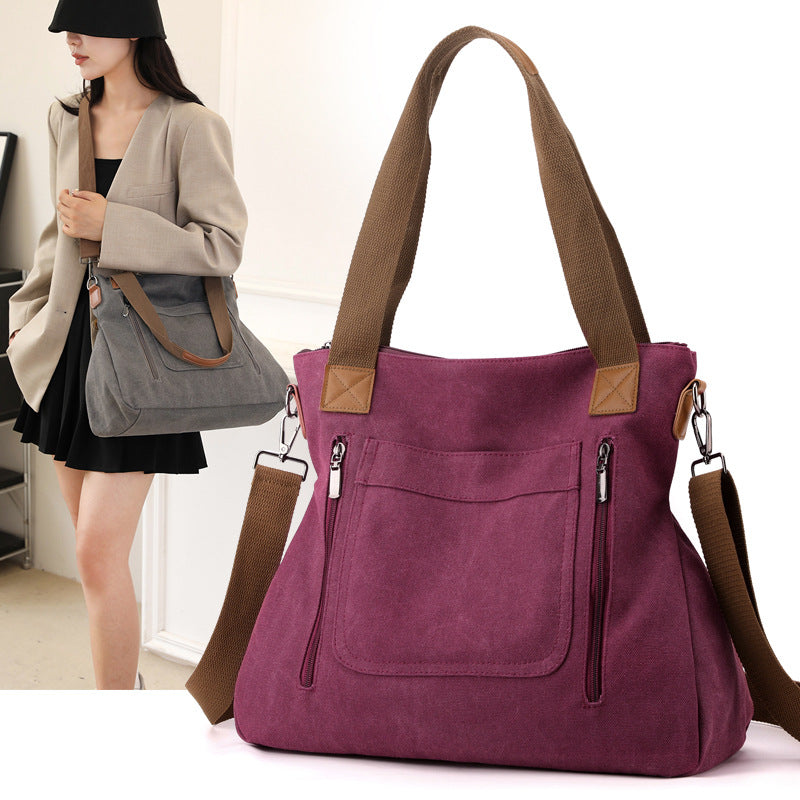 Women's Canvas Korean Fashion Large Capacity Handbags