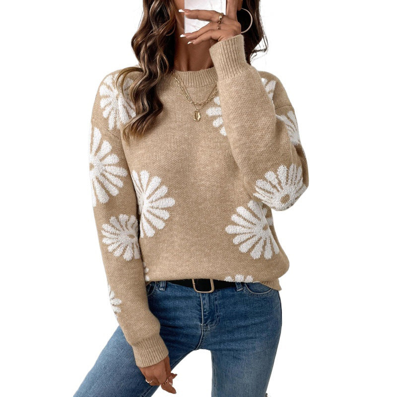 Women's Casual Clothes Long Sleeve Round Neck Sweaters