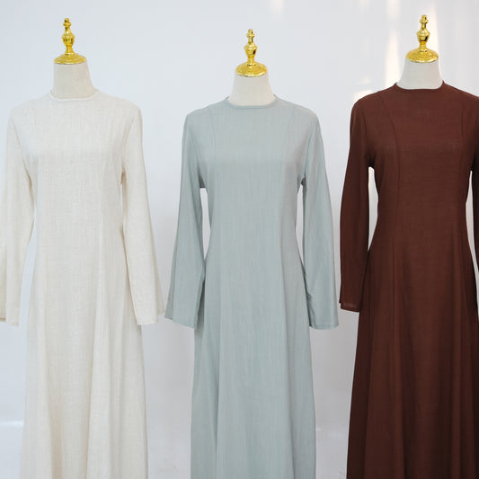 Solid Color Wide Hem Tied Dress Dresses