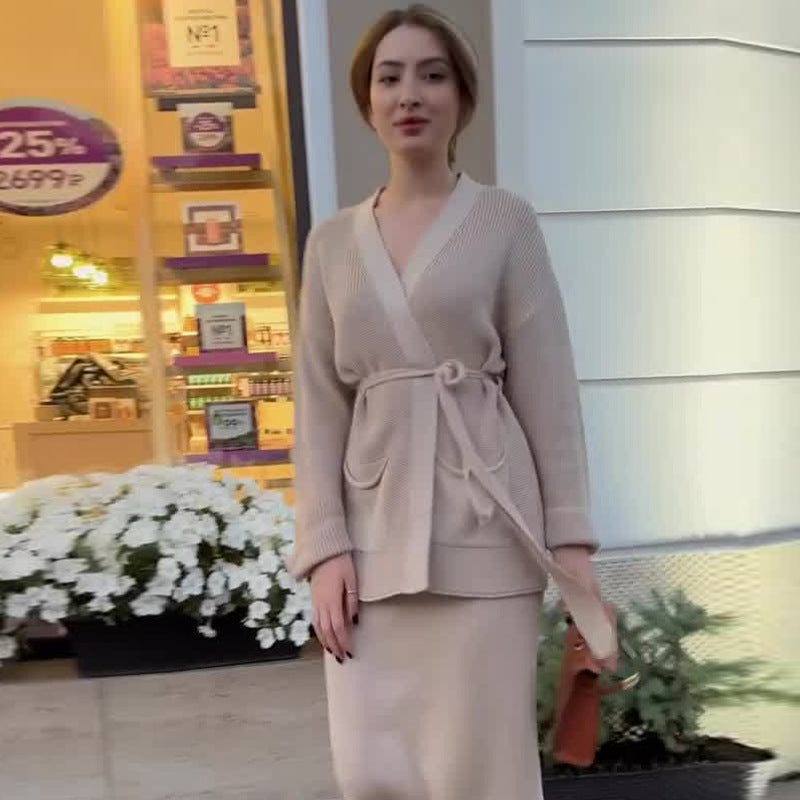 Women's Solid Color Elegant Tied Slim Fit Suits