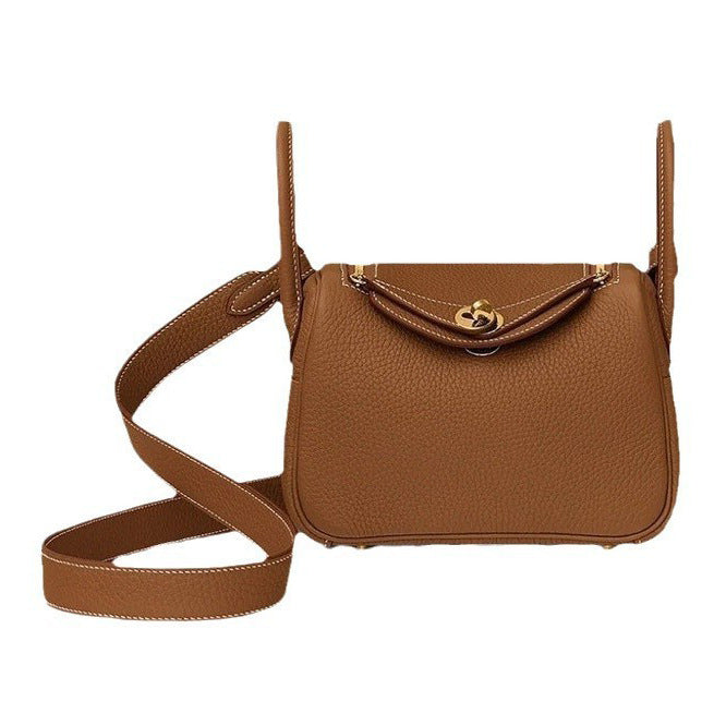 Women's Cowhide Mini Lindy Genuine Leather Doctor Gold Crossbody Bags