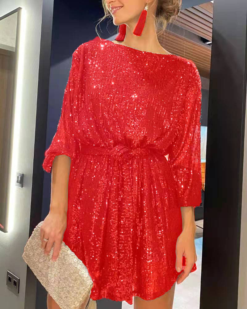 Festival Party Fashionable Sequins Sequin Color Dresses