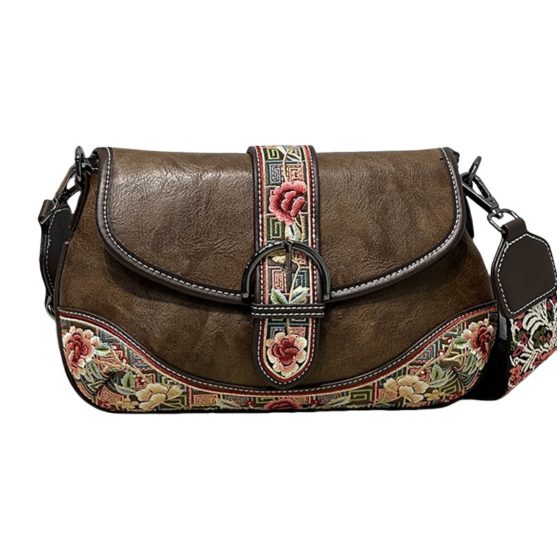 Women's Chinese Style Embroidery With Cheongsam Cotton Crossbody Bags