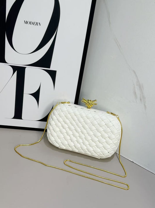 Dinner Woven Box Clutch Layer Leather Original Order Bags