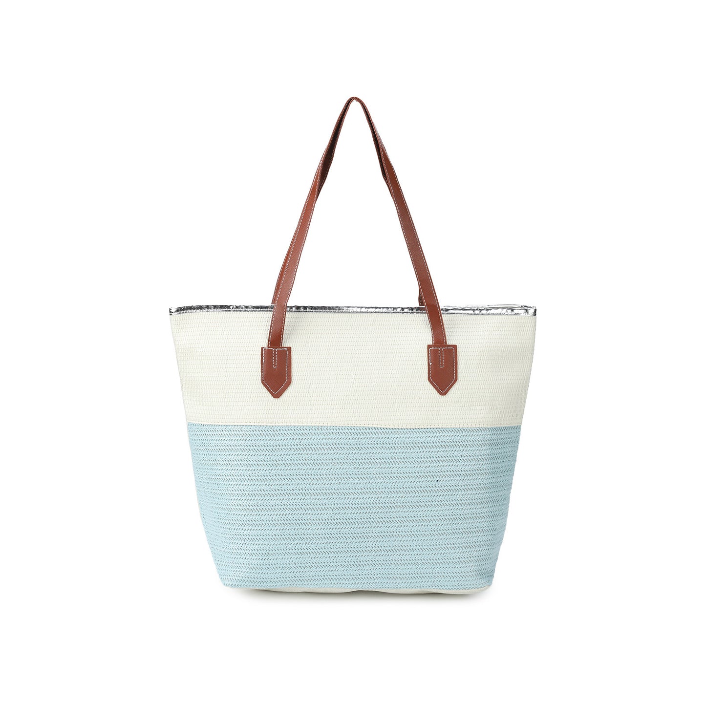 Women's Underarm Large Capacity Canvas Striped Beach Tote Bags