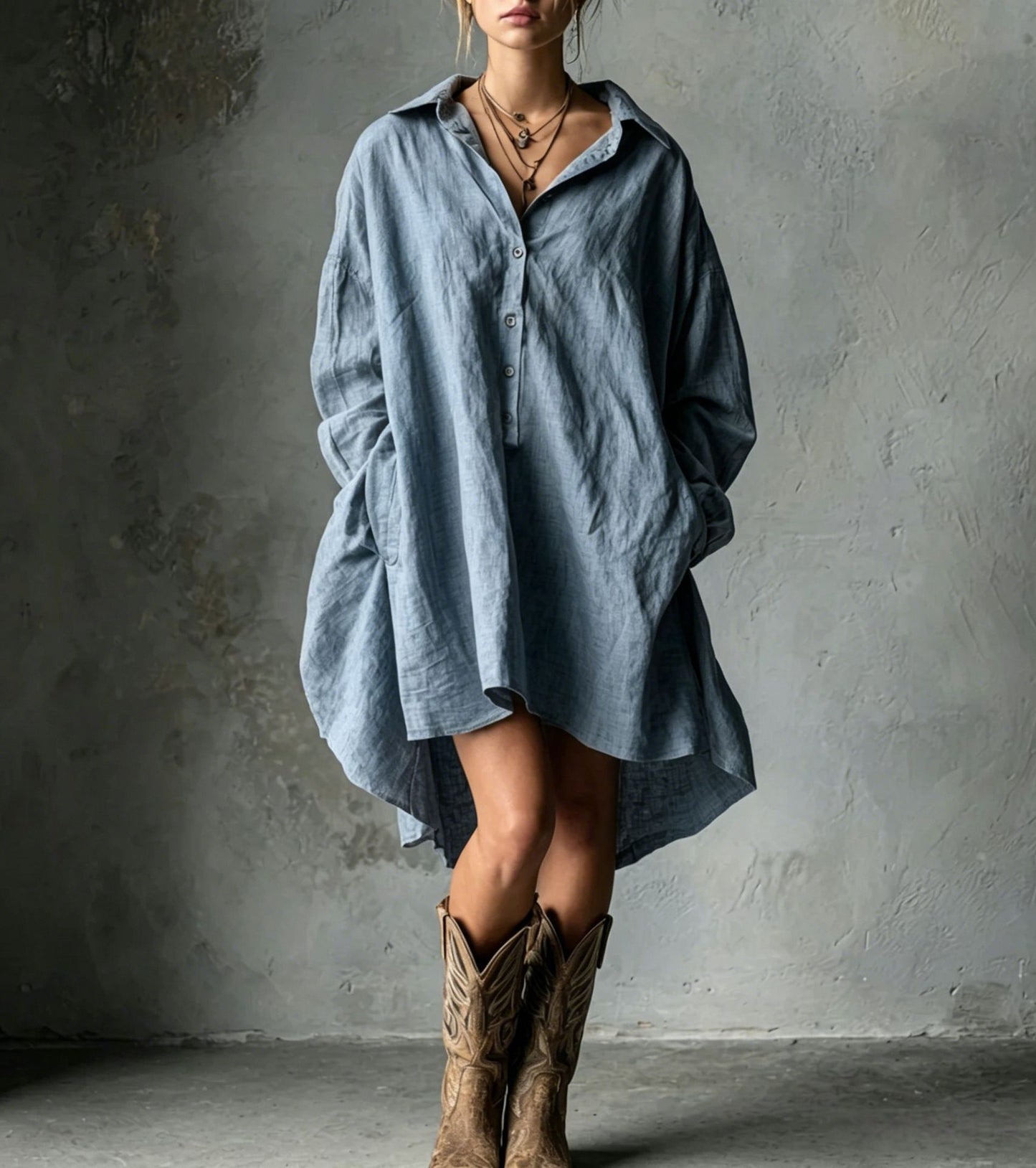 Women's Style Cotton Linen Shirt Summer Loose Casual Island Vacation Commuter Dress