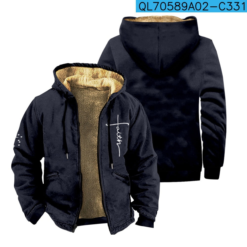 Fleece-lined Thickened Ethnic Style Zipper Pocket Coats