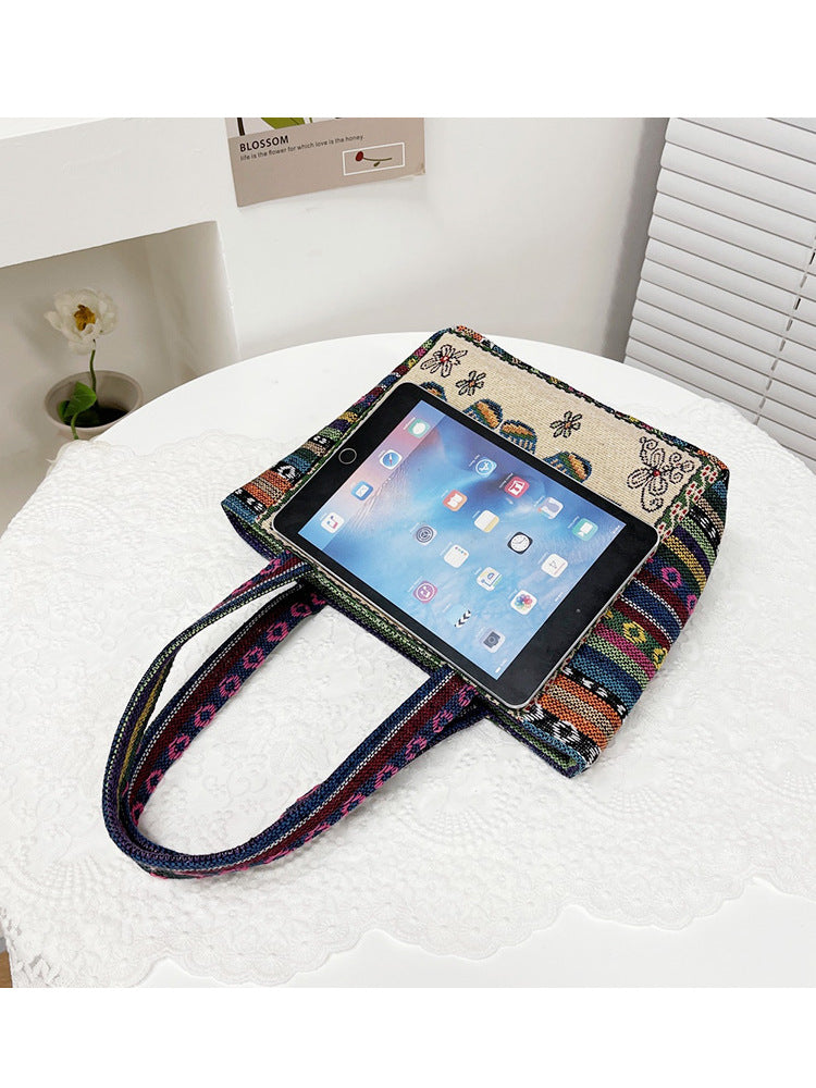 Women's Embroidered Canvas Ethnic Style Mummy Lunch Handbags