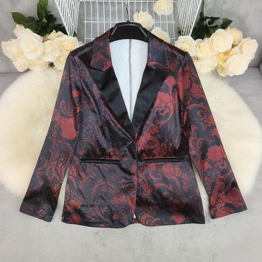 Women's Creative Printed Business Temperament Small Blazers
