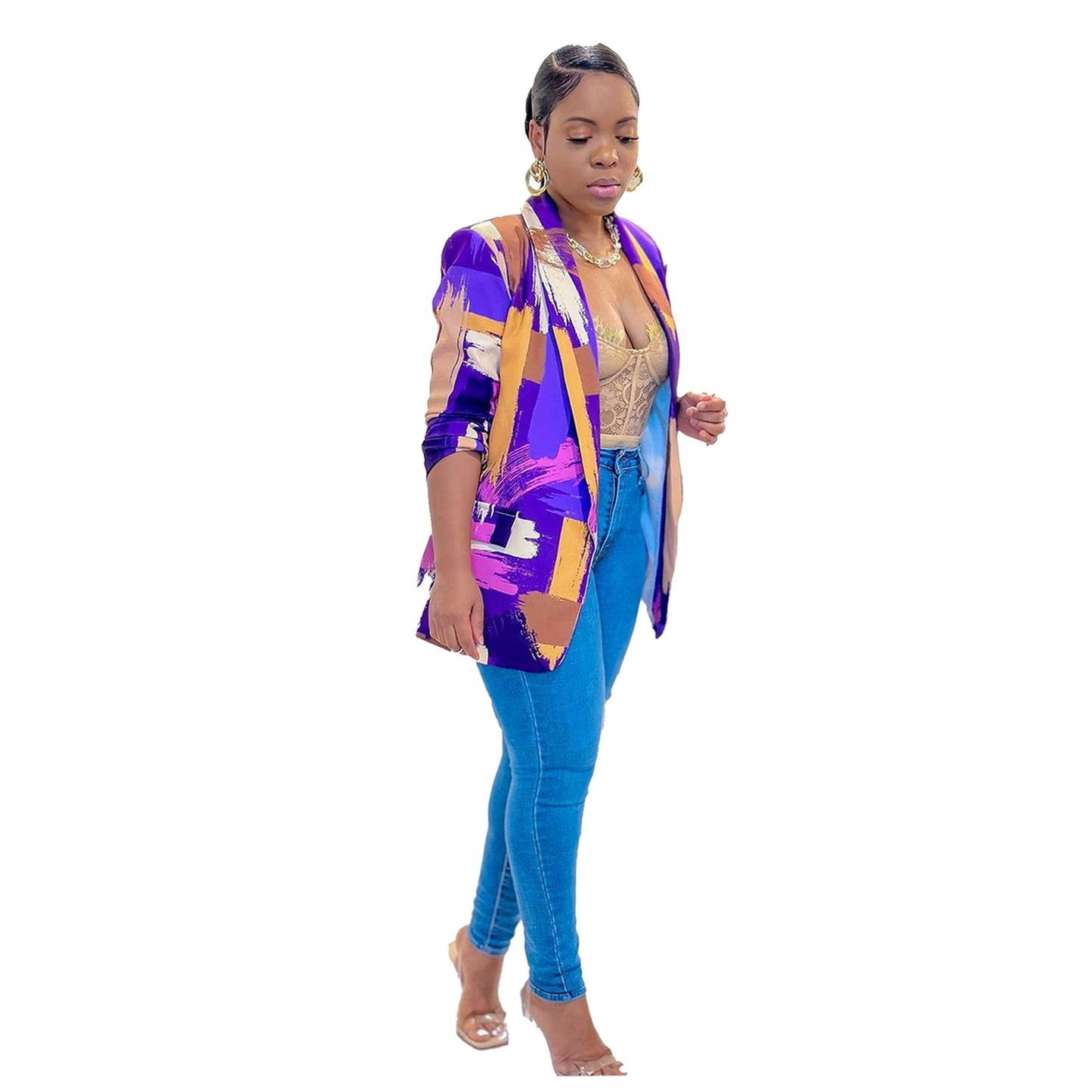 Classic Unique Casual Fashion Color Printing Blouses