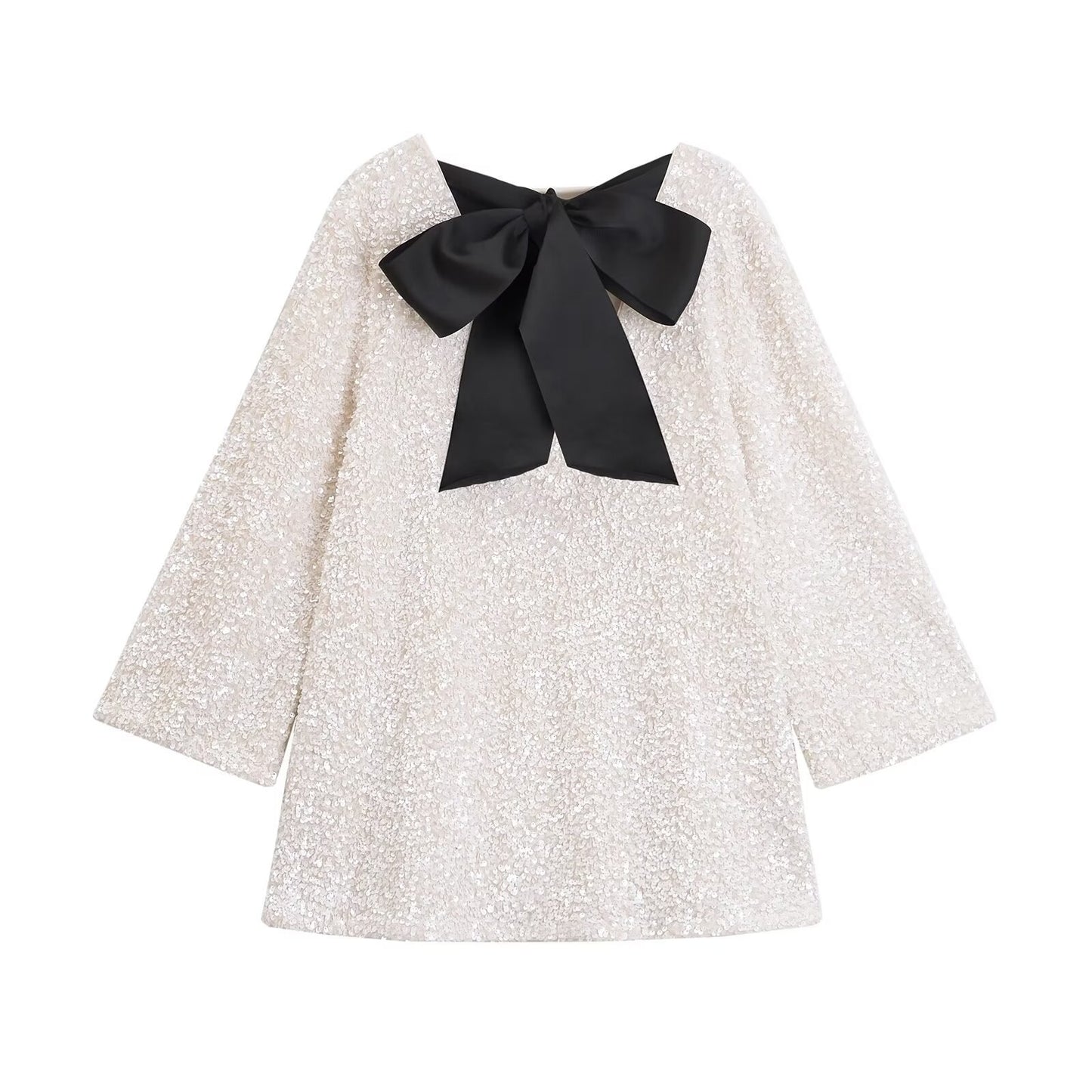 Women's Graceful Stylish Winter Bow Sequined Blouses