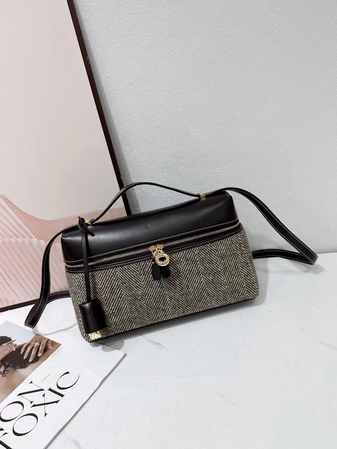 Leather Retro Cowhide Lunch Box Large Bags