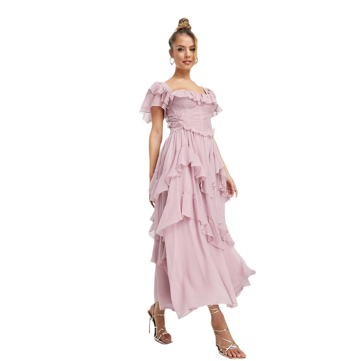 Dress Holiday Lace Backless Cake Ruffled Dresses