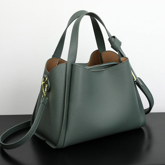 Women's Soft Leather Vegetable Basket High-grade Elegant Shoulder Bags