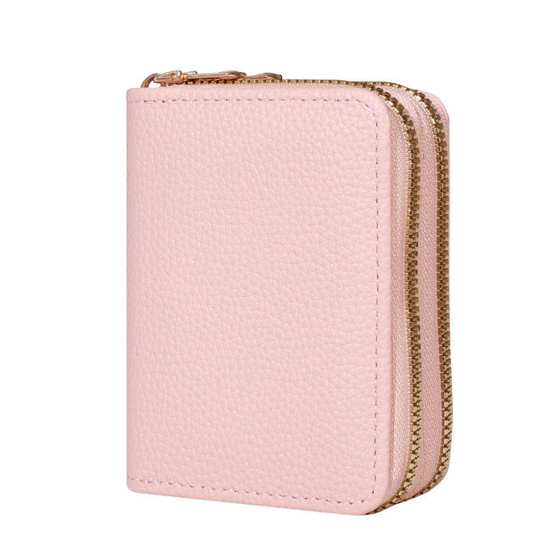 Women's Short Korean Lychee Pattern Clutch Ladies Wallets