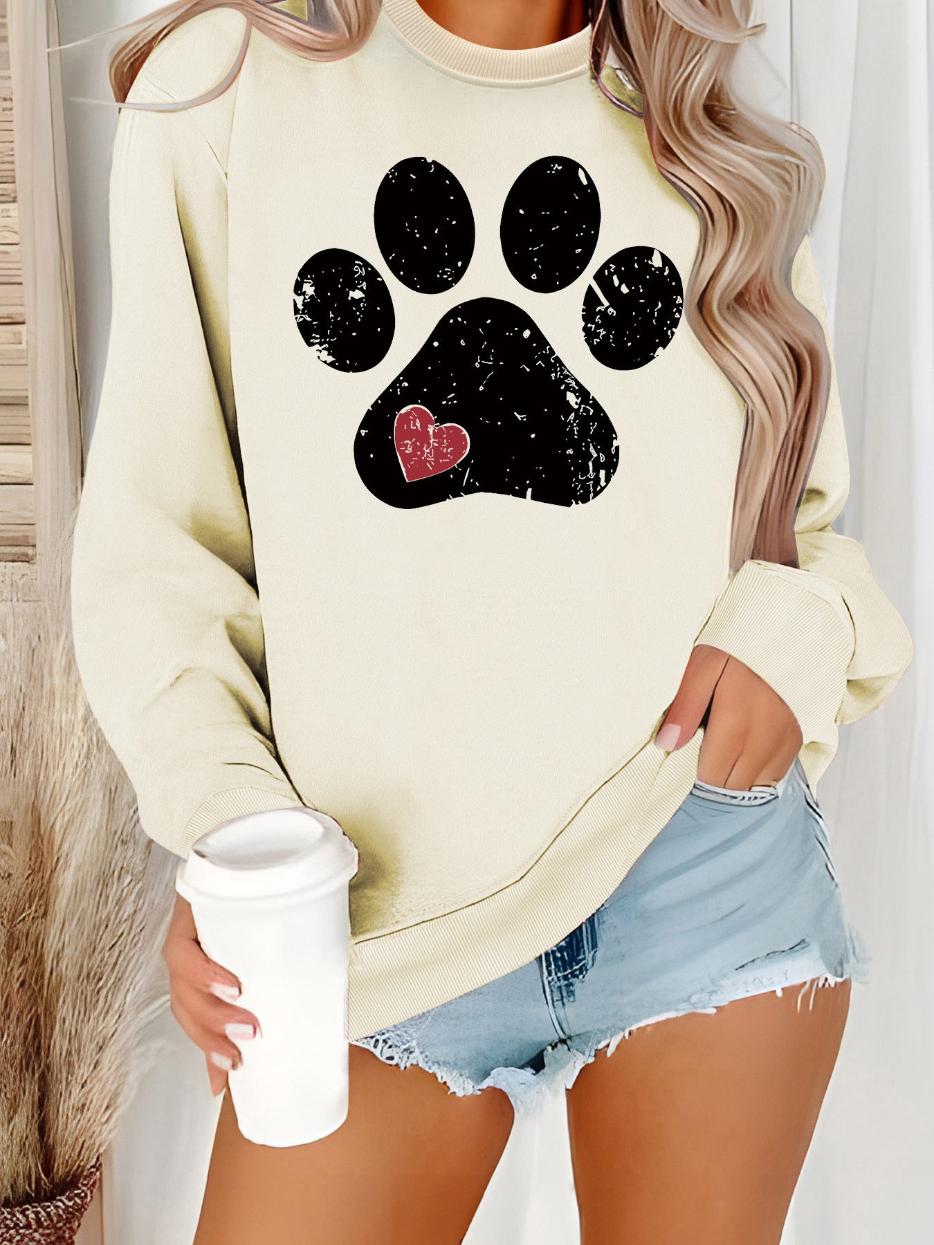 Women's High-grade Printed Autumn Round Neck High Women's Sweater, Sweater