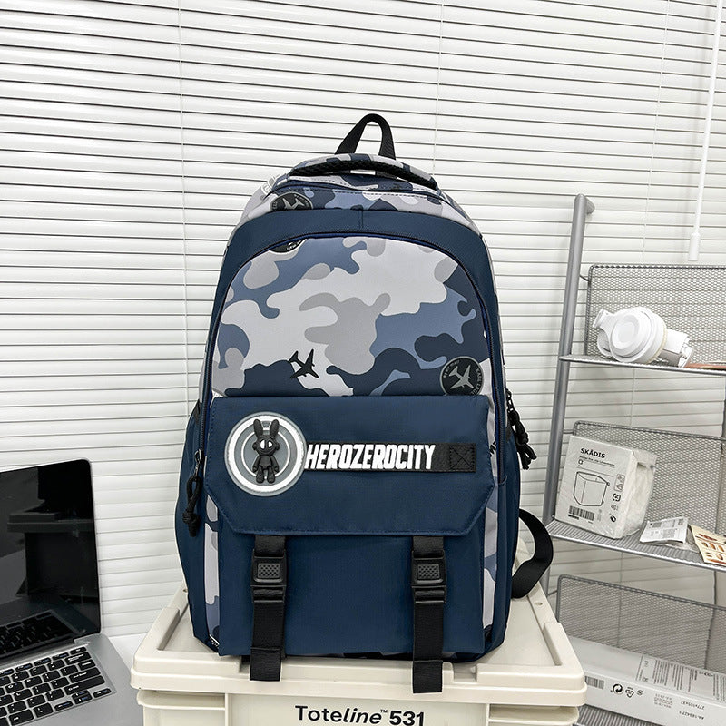Large Capacity Camouflage Junior High Leisure Middle School Students' Schoolbags