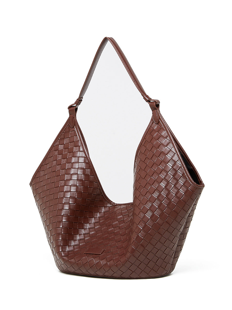 Women's Diamond Plaid Commuting Large Genuine Leather Crossbody Bags