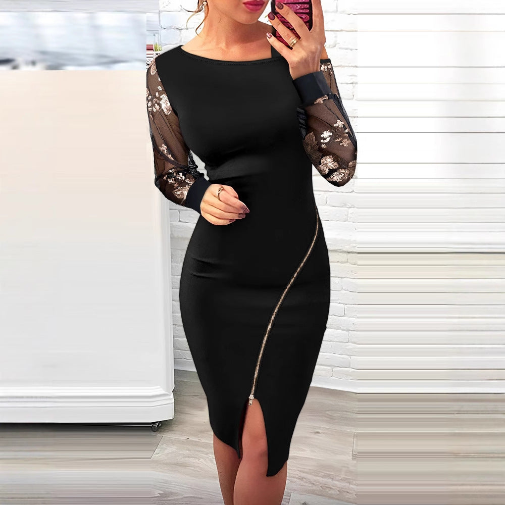 Summer Sequin Stitching Shoulder Long Sleeve Suits