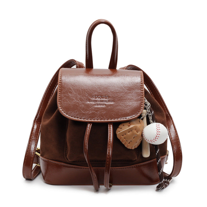 Women's Fashion Retro Suede Versatile Exquisite Backpacks