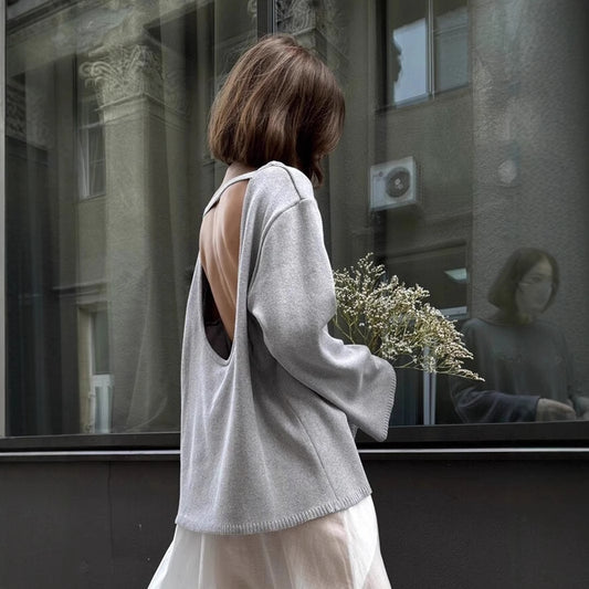 Cotton Pullover Loose Temperament Lazy Sexy Sweaters
